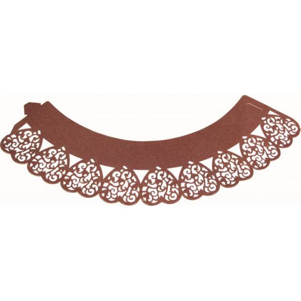 Dekorative Kragen für Cupcakes Herzen braun 12pcs