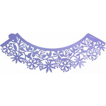 Dekorative Kragen für Cupcakes lila floral 12pcs