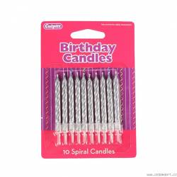 Culpitt-Kerzen silber 10 Stück