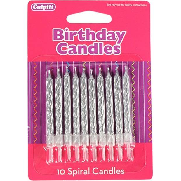 Culpitt-Kerzen silber 10 Stück
