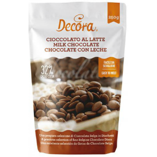 Vollmilchschokolade in Scheiben 250g 32%.