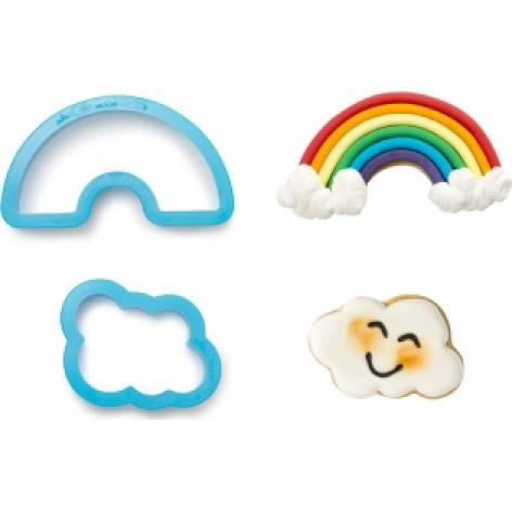 Regenbogen- und Wolken-Plastikstanzer-Set 2 Stück
