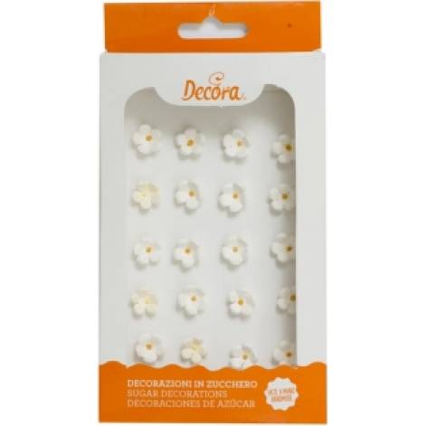 30 Zuckerdekorationen kleine weiße Blumen