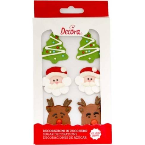 6 Stück Weihnachtsschmuck aus Zucker