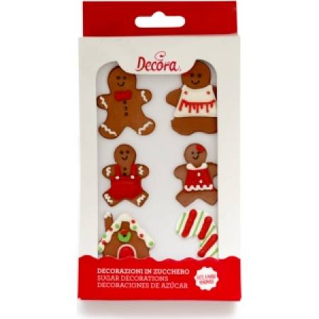 6 Stück Zuckerdekorationen Lebkuchenmann