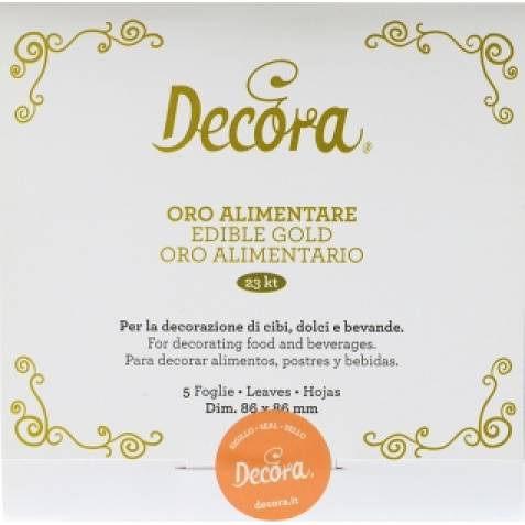 5 Blätter aus essbarem Gold 86x86 mm