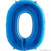 Aufblasbarer Ballon Nummer 0 blau 102 cm extra groß