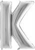Aufblasbarer Ballon Buchstabe K silbern 102 cm