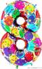Aufblasbarer Ballon Nummer 8 bunte Ballons 102 cm extra groß