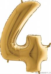 Aufblasbarer Ballon Nr. 4 Gold 102 cm extra groß