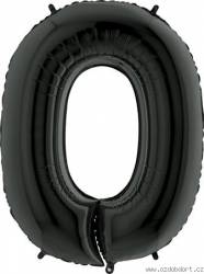 Aufblasbarer Ballon Nummer 0 schwarz 102 cm extra groß