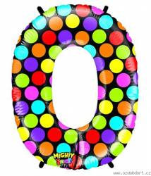 Aufblasbarer Ballon Nummer 0 bunte 102 cm extra groß