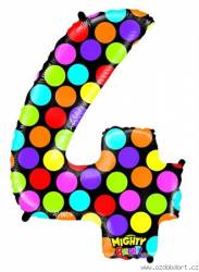 Aufblasbarer Ballon Nummer 4 bunte Farben 102 cm extra groß