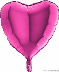 Luftballon in rosa Herzform 46 cm