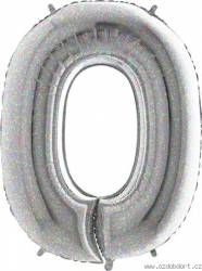 Aufblasbarer Ballon Nummer 0 holografisch 102 cm extra groß