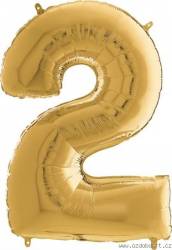 Luftballon Nr. 2 goldfarben 66 cm
