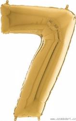 Luftballon Nr. 7 goldfarben 66 cm