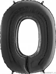 Luftballon Nummer 0 schwarz 66 cm