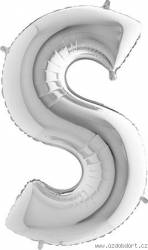 Aufblasbarer Ballon Buchstabe S silbern 102 cm