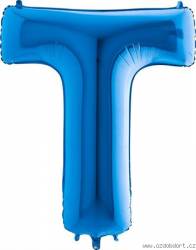 Luftballon Buchstabe T blau 102 cm