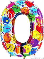 Aufblasbarer Ballon Nummer 0 bunte Ballons 102 cm extra groß