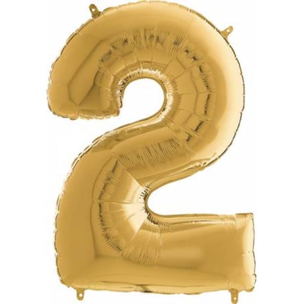 Luftballon Nr. 2 goldfarben 66 cm