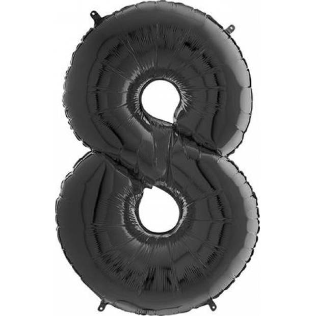 Luftballon Nr. 8 schwarz 66 cm