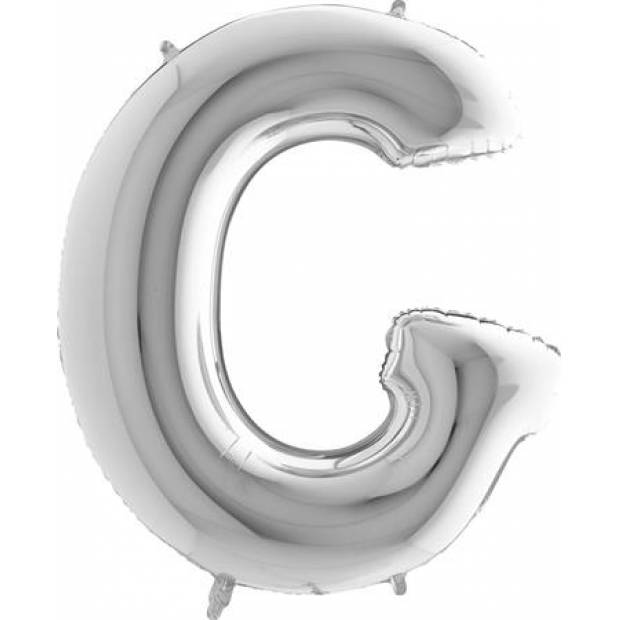 Aufblasbarer Ballon Buchstabe G silbern 102 cm