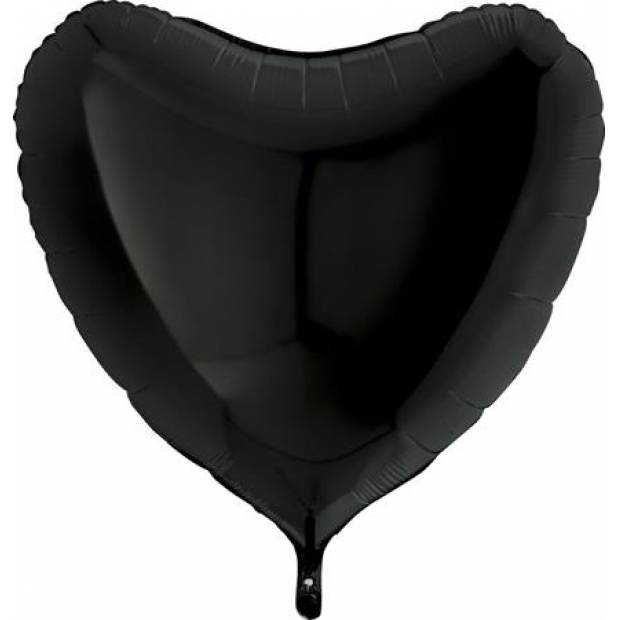 Luftballon in Herzform, schwarz, 91 cm