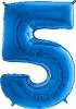 Aufblasbarer Ballon Nr. 5 blau 102 cm extra groß