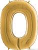Luftballon Nummer 0 golden 66cm