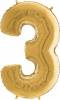 Luftballon Nummer 3 golden 66 cm