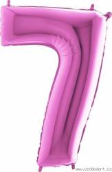 Aufblasbarer Ballon Nummer 7 rosa 102 cm extra groß