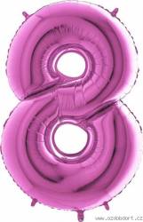 Aufblasbarer Ballon Nummer 8 rosa 102 cm extra groß