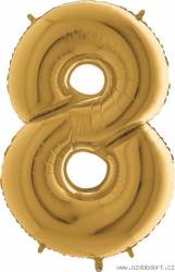 Aufblasbarer Ballon Nummer 8 Gold 102 cm Extra groß