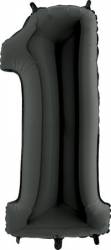 Aufblasbarer Ballon Nr. 1 schwarz 102 cm extra groß