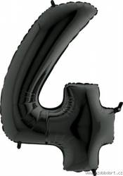 Aufblasbarer Ballon Nr. 4 schwarz 102 cm extra groß