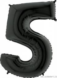 Aufblasbarer Ballon Nummer 5 schwarz 102 cm extra groß