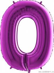 Aufblasbarer Ballon Nummer 0 lila 102 cm extra groß