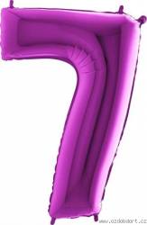 Aufblasbarer Ballon Nummer 7 lila 102 cm extra groß