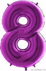 Aufblasbarer Ballon Nummer 8 lila 102 cm extra groß
