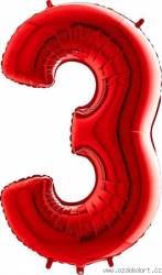 Aufblasbarer Ballon Nr. 3 rot 102 cm extra groß