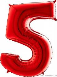 Aufblasbarer Ballon Nr. 5 rot 102 cm extra groß