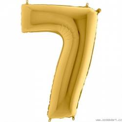 Aufblasbarer Ballon Nr. 7, goldfarben, 102 cm, extra groß