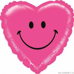 Luftballon in Rosa Herzchen Smile 53 cm