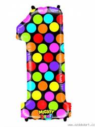 Aufblasbarer Ballon Nr. 1 bunt 102 cm extra groß