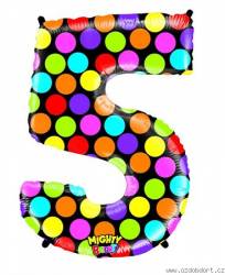 Aufblasbarer Ballon Nr. 5, bunt, 102 cm, extra groß