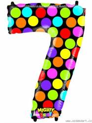 Aufblasbarer Ballon Nummer 7 bunte 102 cm extra groß