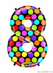 Aufblasbarer Ballon Nummer 8, farbig, 102 cm, extra groß