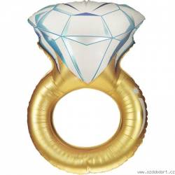 Aufblasbarer Ballon Fingerring Gold mit Diamant 86 cm